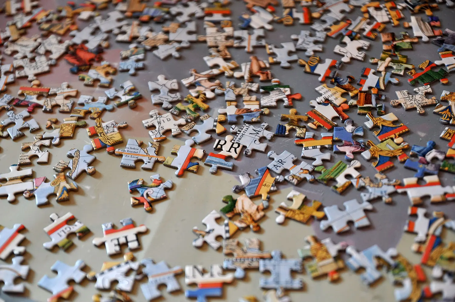 Jigsaw Puzzle on the table.